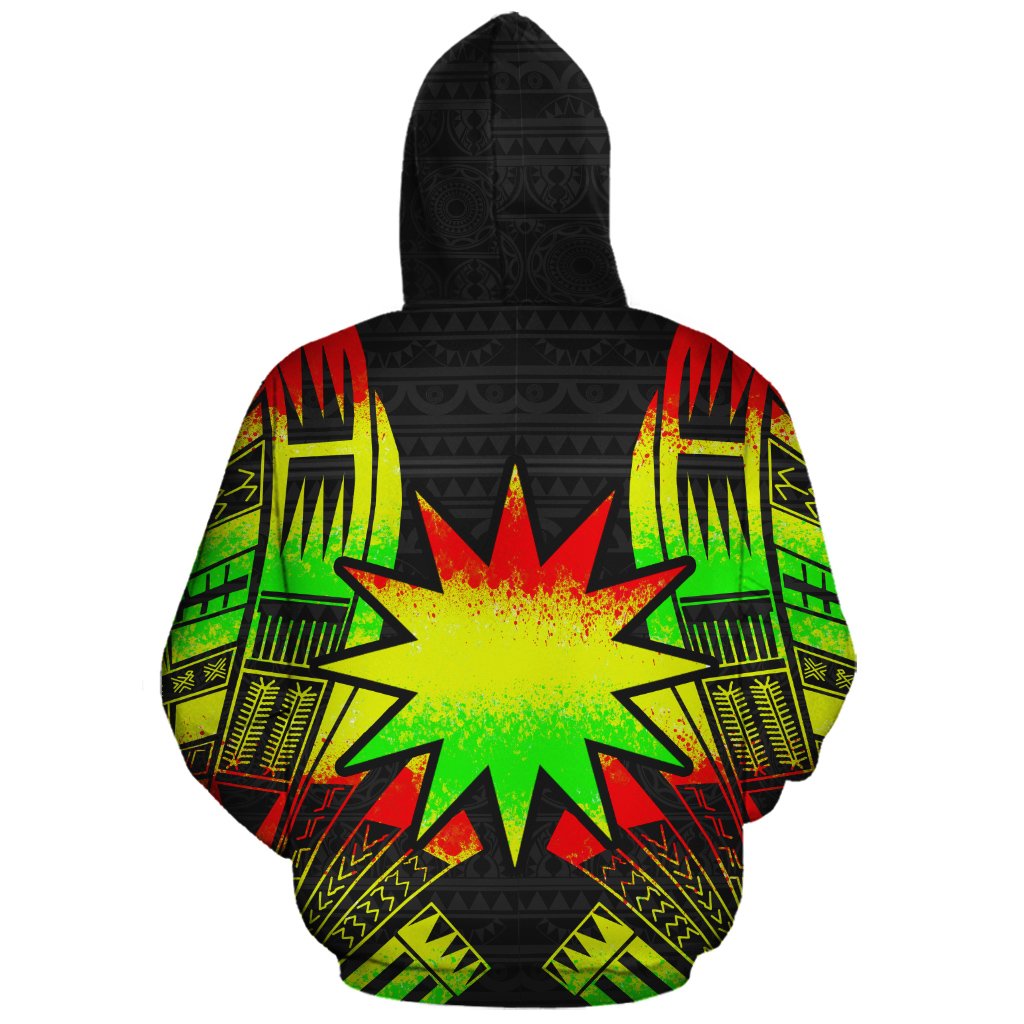 Nauru Polynesian Custom Zip up Hoodie Reggae Tattoo - Polynesian Pride