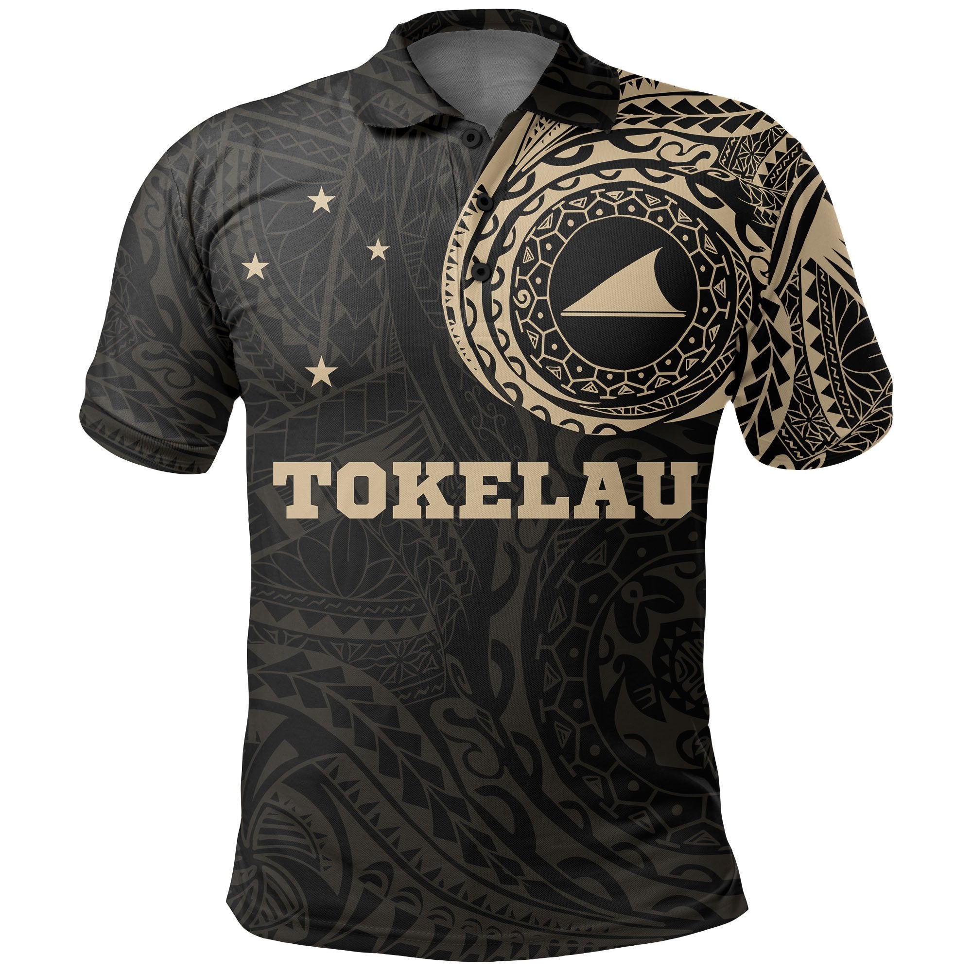 Tokelau Polo Shirt Tokelauan Flag Polynesian Tattoo A7 Unisex Black - Polynesian Pride