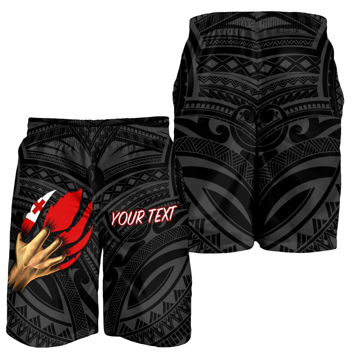 Tonga Personalised Men's Short - Tongan Is Myself (Black) - Polynesian Pride