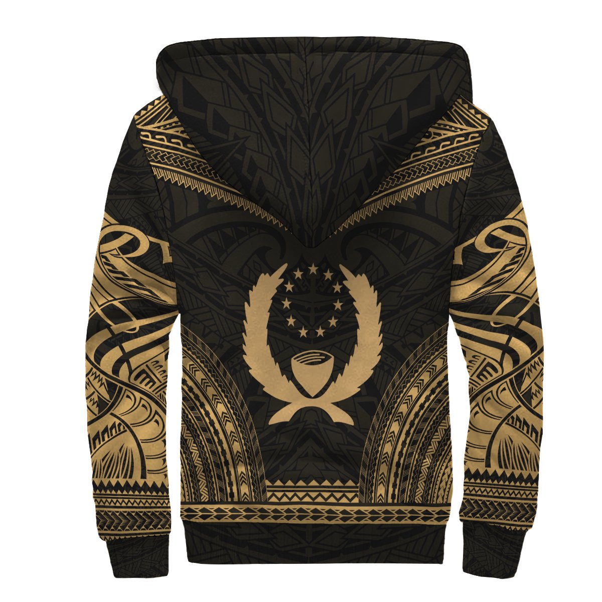Pohnpei Sherpa Hoodie - Polynesian Chief Gold Version - Polynesian Pride