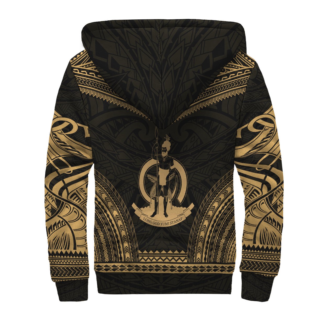 Vanuatu Sherpa Hoodie - Polynesian Chief Gold Version - Polynesian Pride