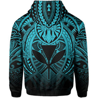 Hawaii Maka Polynesian Kanaka Maoli Zip Hoodie Heaven Style Blue - Polynesian Pride