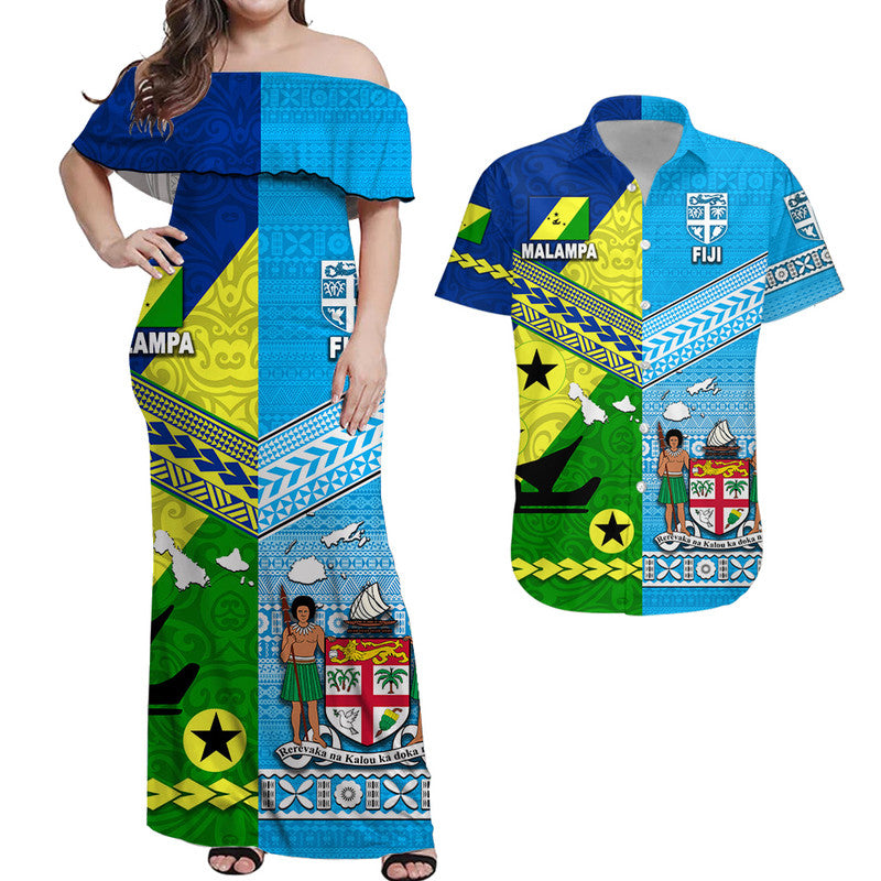 Vanuatu Malampa Province Polynesian Matching Hawaiian Shirt and Dress Together LT8 Blue - Polynesian Pride