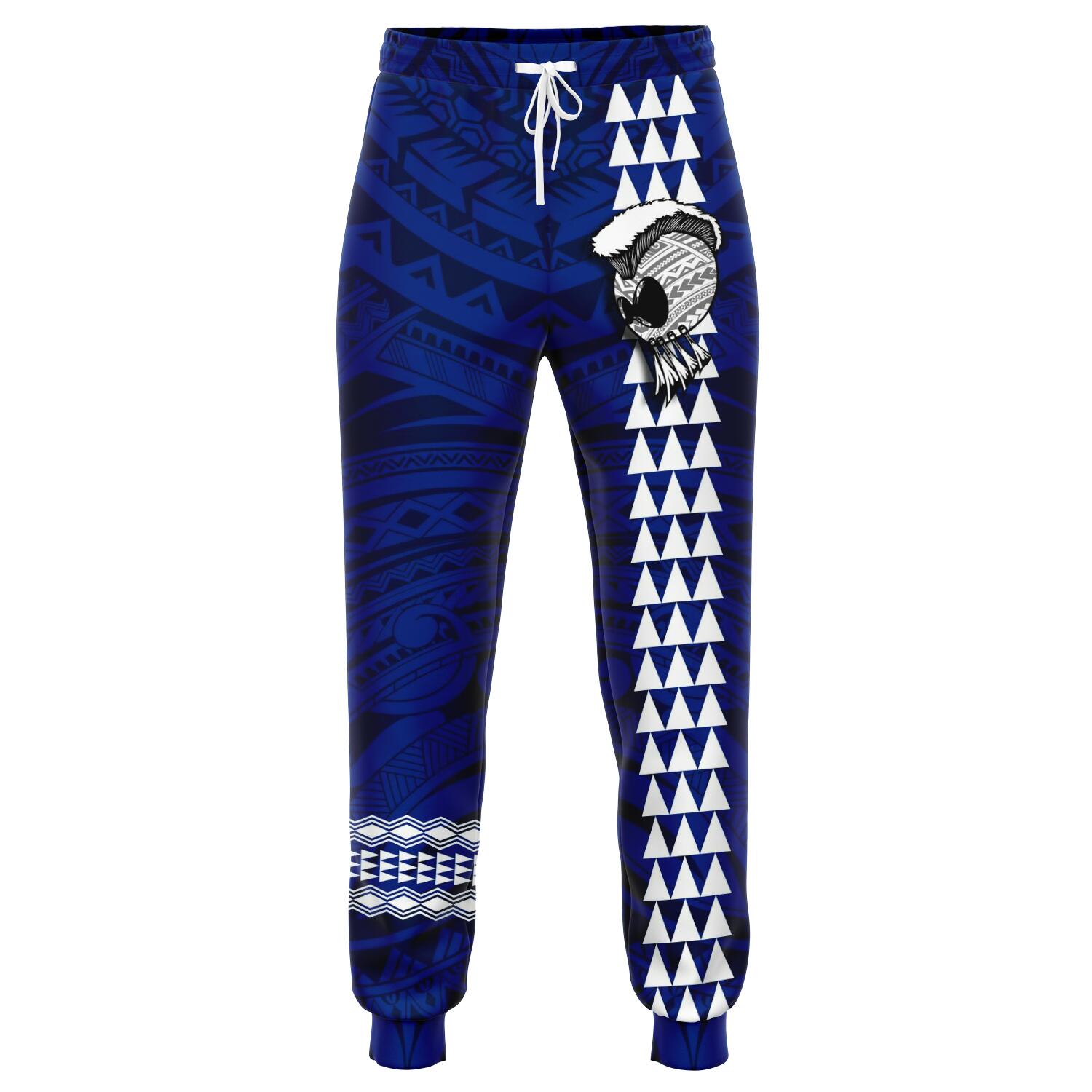 Hawaii Warrior Map Blue Kakau Joggers Blue Unisex - Polynesian Pride