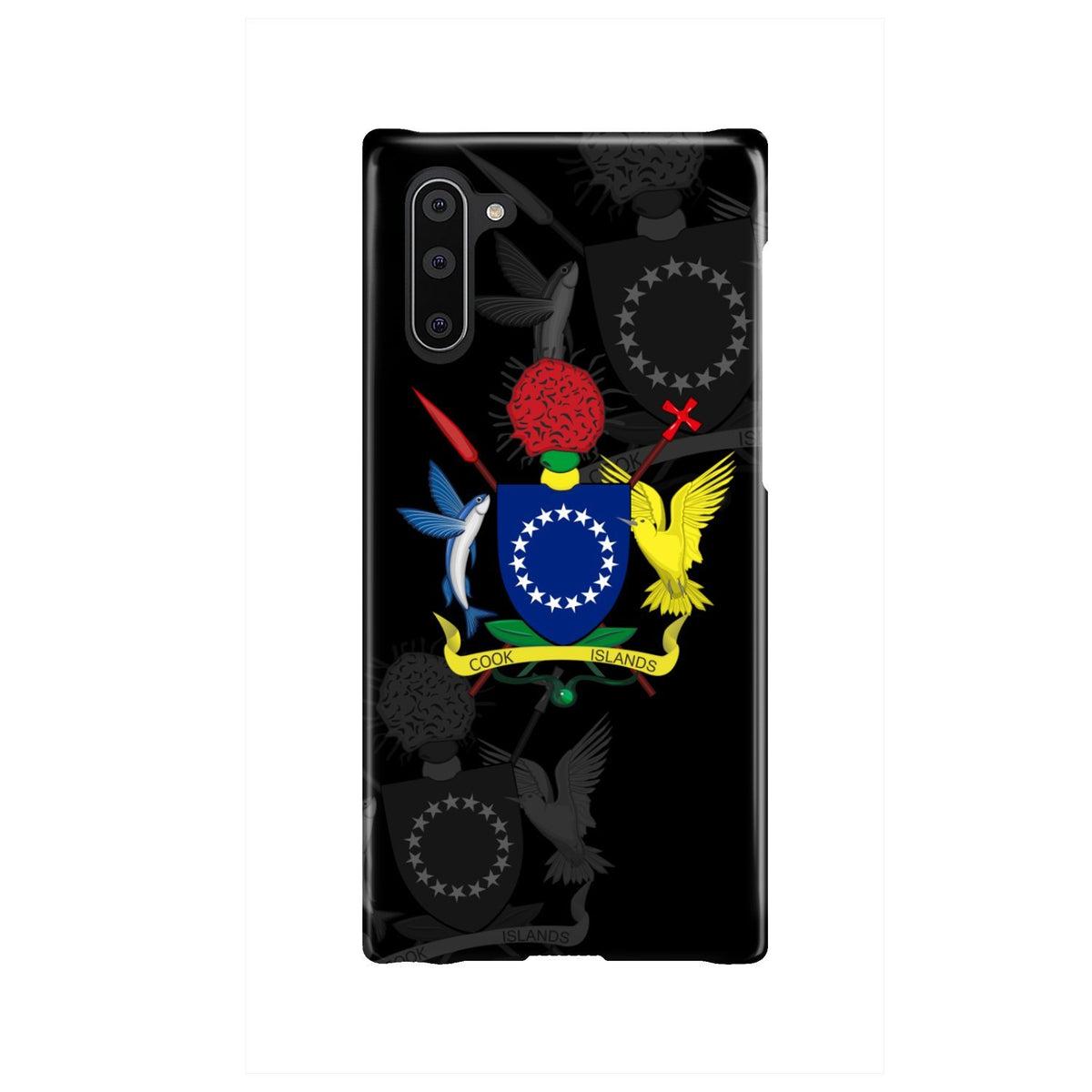 Cook Islands Phone Case - Coat Of Arms Samsung Galaxy Note 10 Black One Style - Polynesian Pride