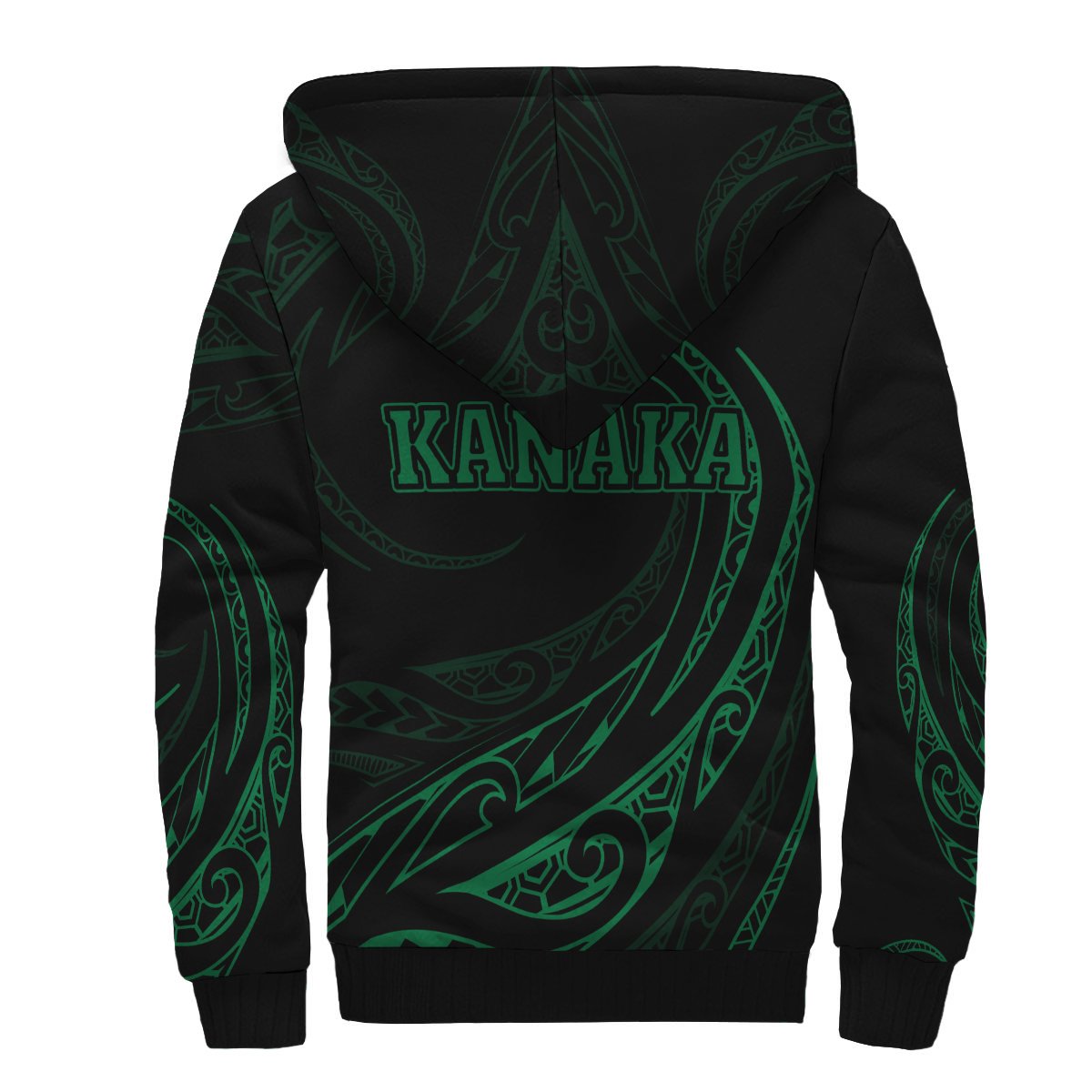 Kanaka Sherpa Hoodie - Frida Style - Green - Polynesian Pride