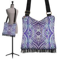 Polynesian Tribal Crossbody Boho Handbag Violet Crossbody Boho Handbag One Size Black - Polynesian Pride