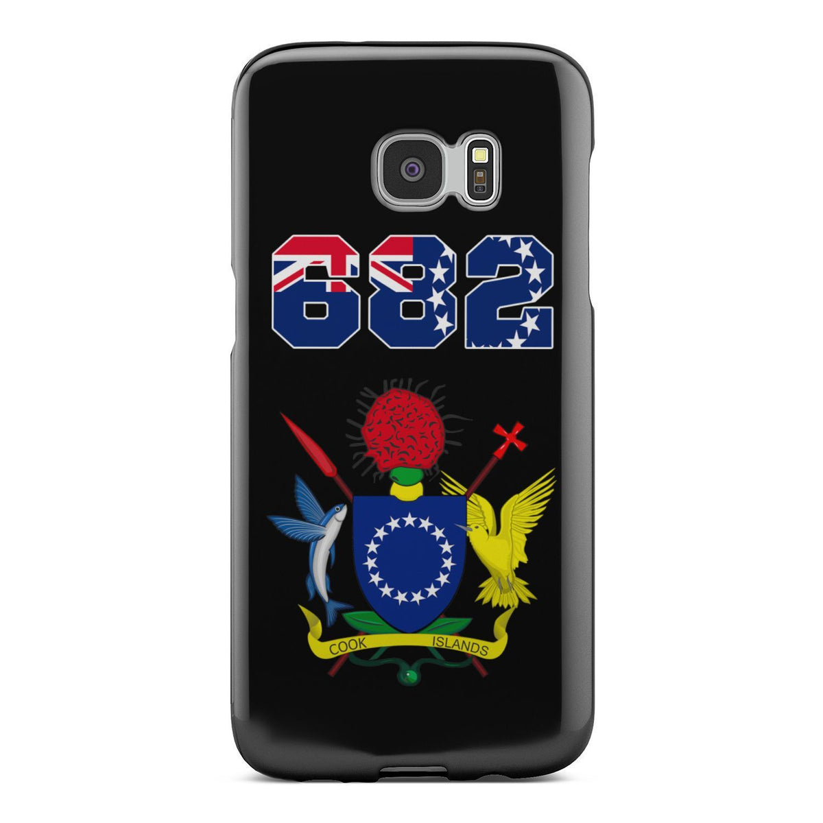 Cook Islands Phone Case - Coat of Arm Code Samsung Galaxy S6 Edge Plus One Size Black - Polynesian Pride