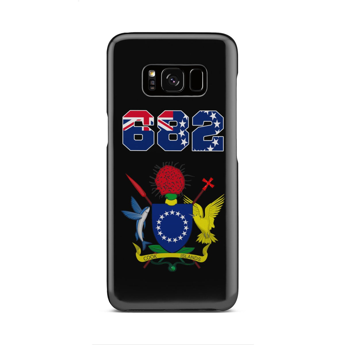 Cook Islands Phone Case - Coat of Arm Code Samsung Galaxy S8 One Size Black - Polynesian Pride