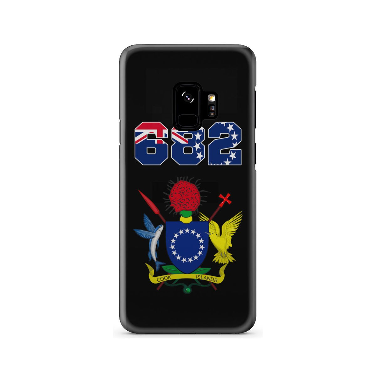 Cook Islands Phone Case - Coat of Arm Code Samsung Galaxy S9 One Size Black - Polynesian Pride