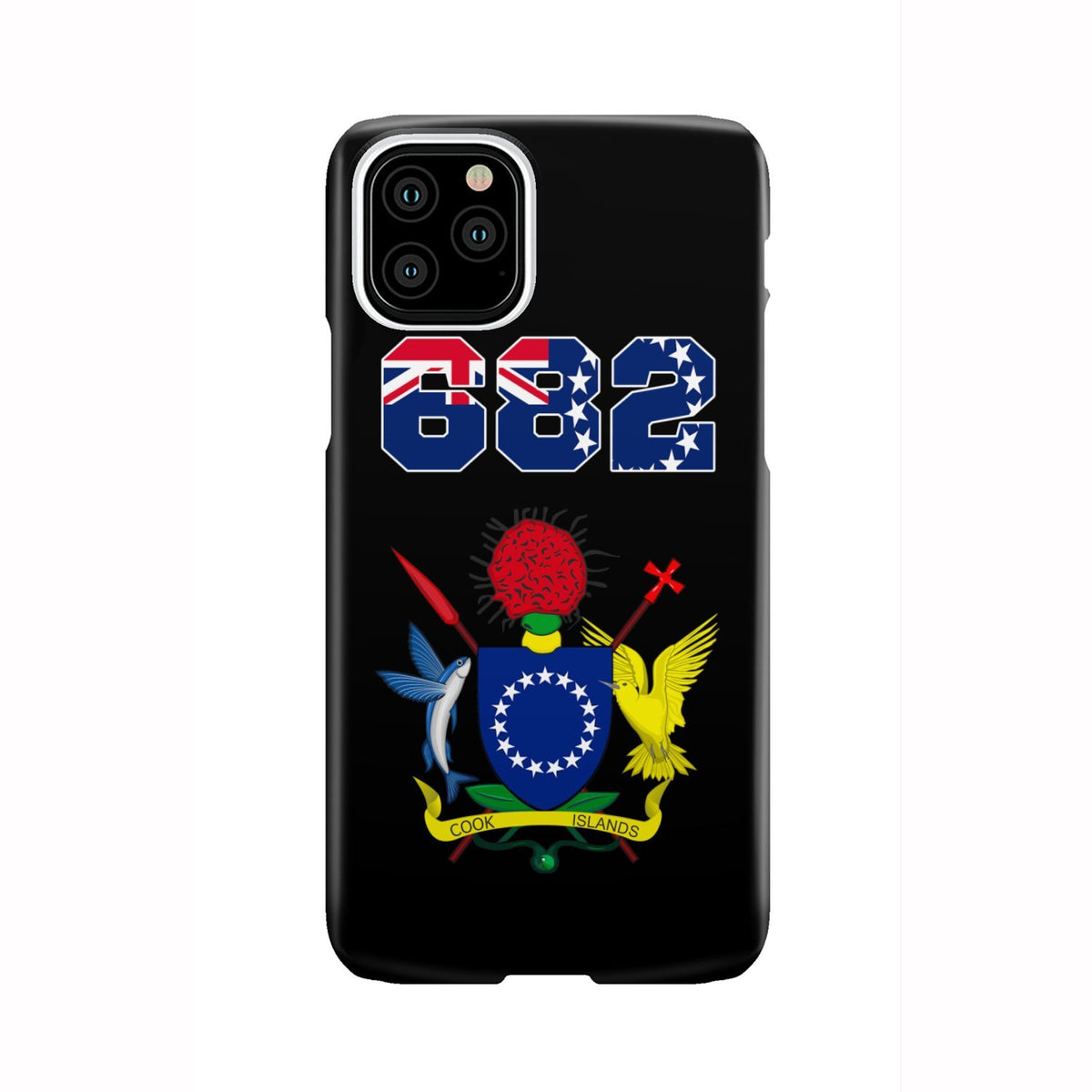 Cook Islands Phone Case - Coat of Arm Code iPhone 11 Pro One Size Black - Polynesian Pride