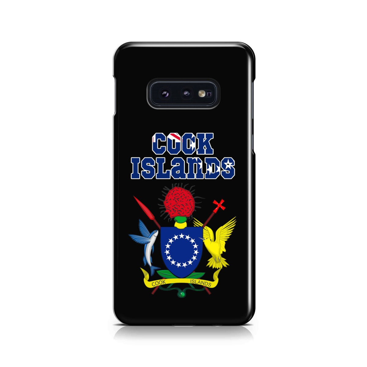 Cook Islands Phone Case - Coat of Arm Name Samsung Galaxy S10e One Size Black - Polynesian Pride