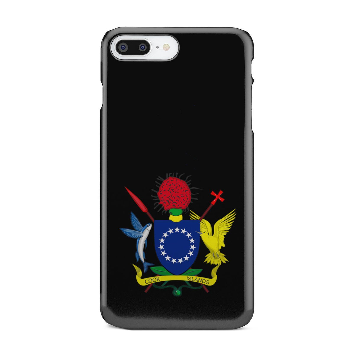 Cook Islands Phone Case - Coat of Arm Map iPhone 7 Plus One Size Black - Polynesian Pride