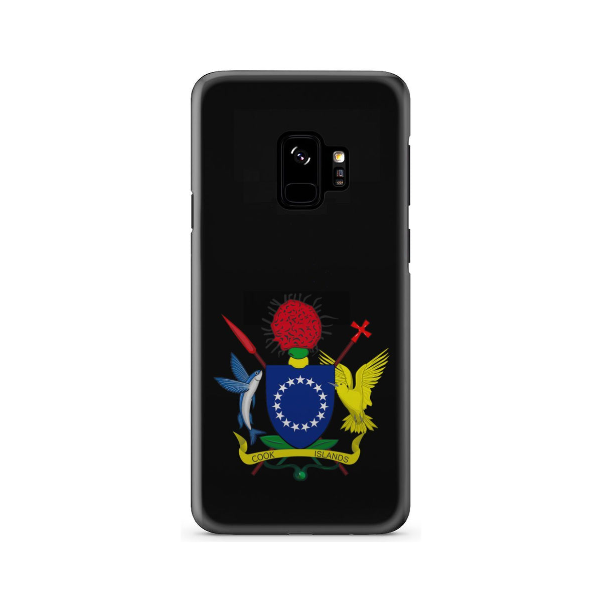 Cook Islands Phone Case - Coat of Arm Map Samsung Galaxy S9 One Size Black - Polynesian Pride
