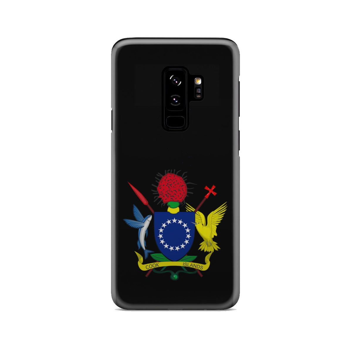 Cook Islands Phone Case - Coat of Arm Map Samsung Galaxy S9 Plus One Size Black - Polynesian Pride