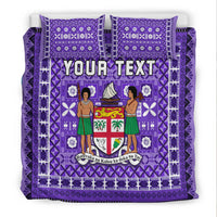(Custom Personalised) Fiji Bedding Set Pattern - Fijian Tapa Pattern Purple LT13 - Polynesian Pride