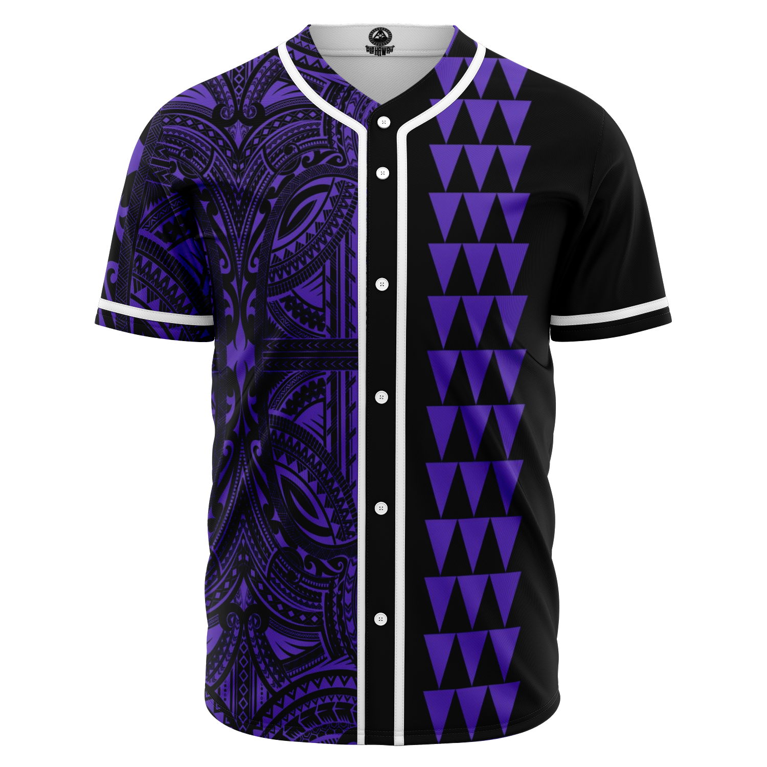 Hawaii Polynesian Kakau Baseball Jersey V.4 - Freestyle - Purple Purple - Polynesian Pride