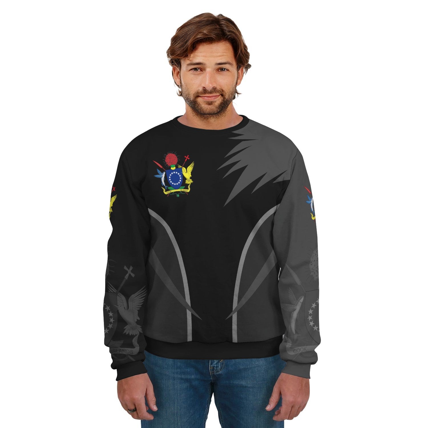 Cook Islands Sweatshirt Unisex Black - Polynesian Pride