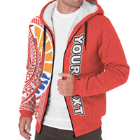 Tahiti (French Polynesia) Polynesian Personalised Custom Sherpa Hoodie - Red Line - Polynesian Pride