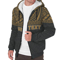 Tahiti (French Polynesia) Polynesian Personalised Custom Sherpa Hoodie - Gold Horizontal - Polynesian Pride