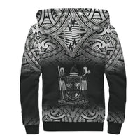 Fiji Polynesian Personalised Custom Sherpa Hoodie - Black Fog - Polynesian Pride