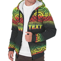 Fiji Polynesian Personalised Custom Sherpa Hoodie - Reggae Fog - Polynesian Pride