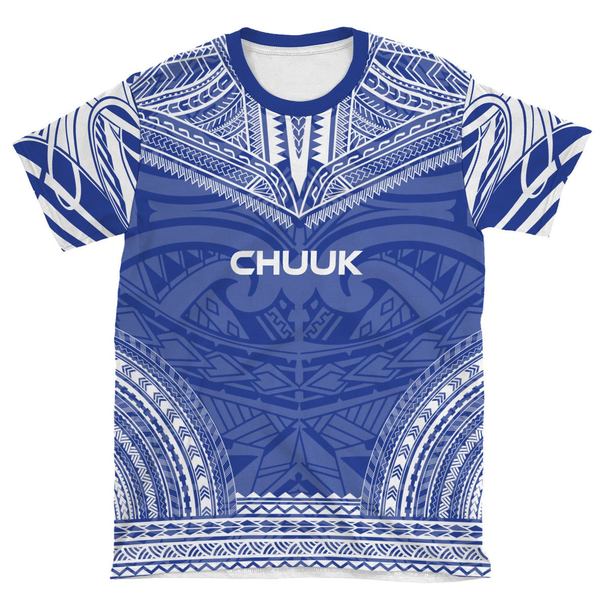 Chuuk T Shirt Chuuk Polynesian Chief Blue Version - Polynesian Pride