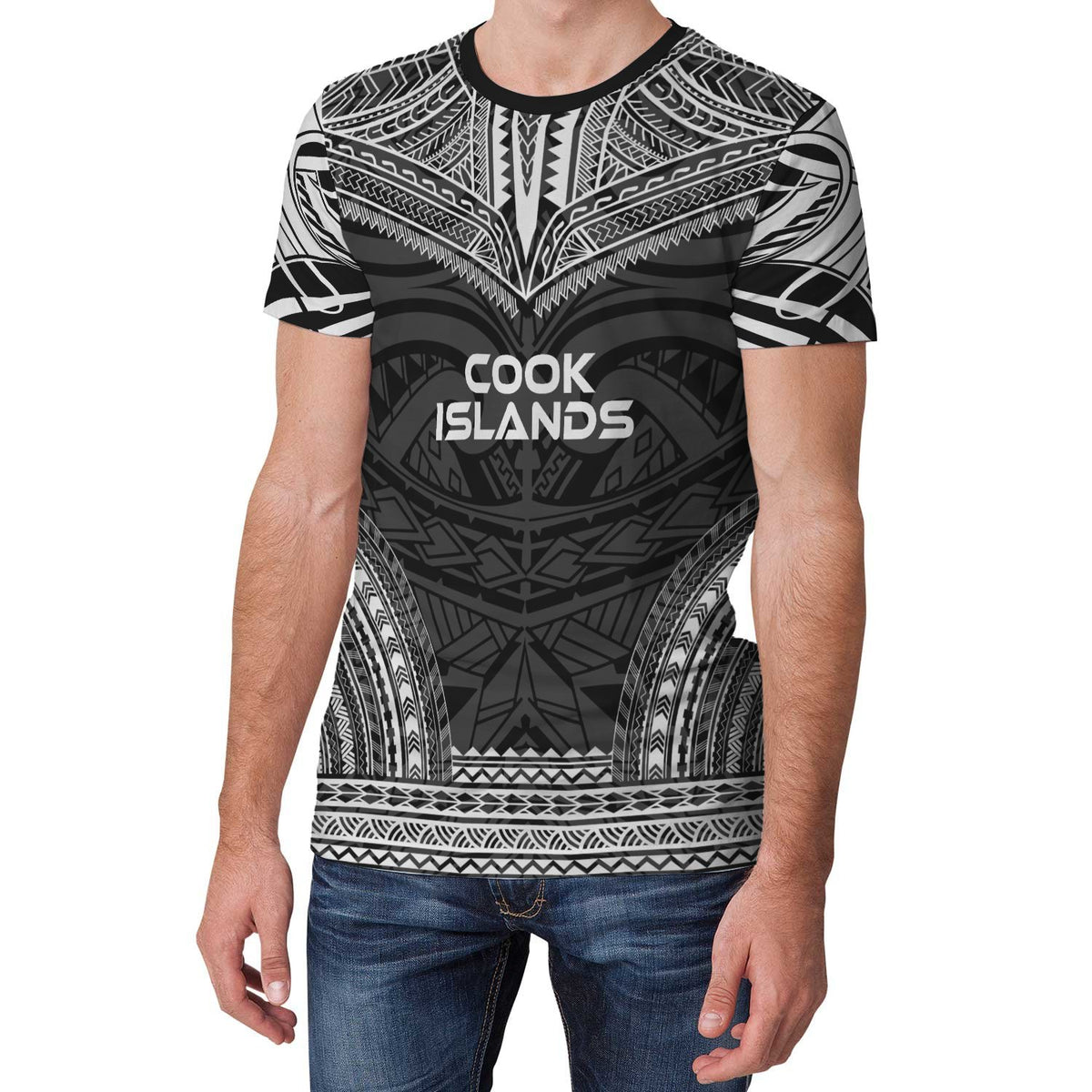 Cook Islands T Shirt Polynesian Polynesian Chief Black Version - Polynesian Pride