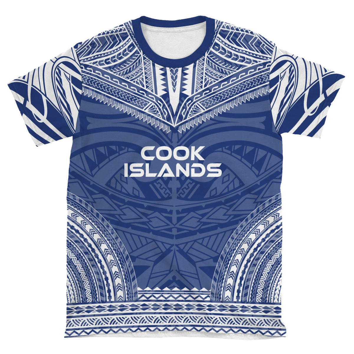 Cook Islands T Shirt Polynesian Polynesian Chief Blue Version - Polynesian Pride