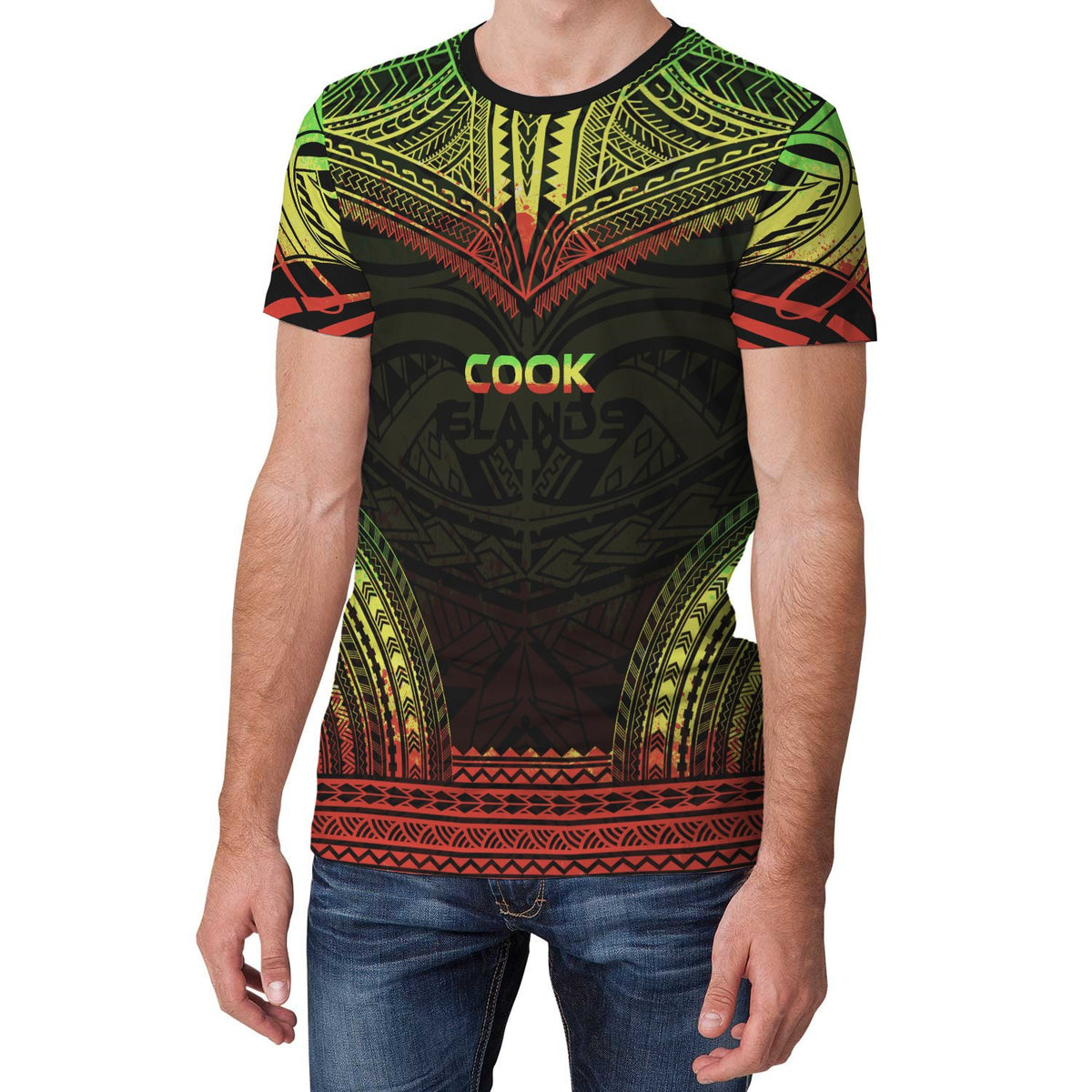 Cook Islands T Shirt Polynesian Polynesian Chief Reggae Version - Polynesian Pride