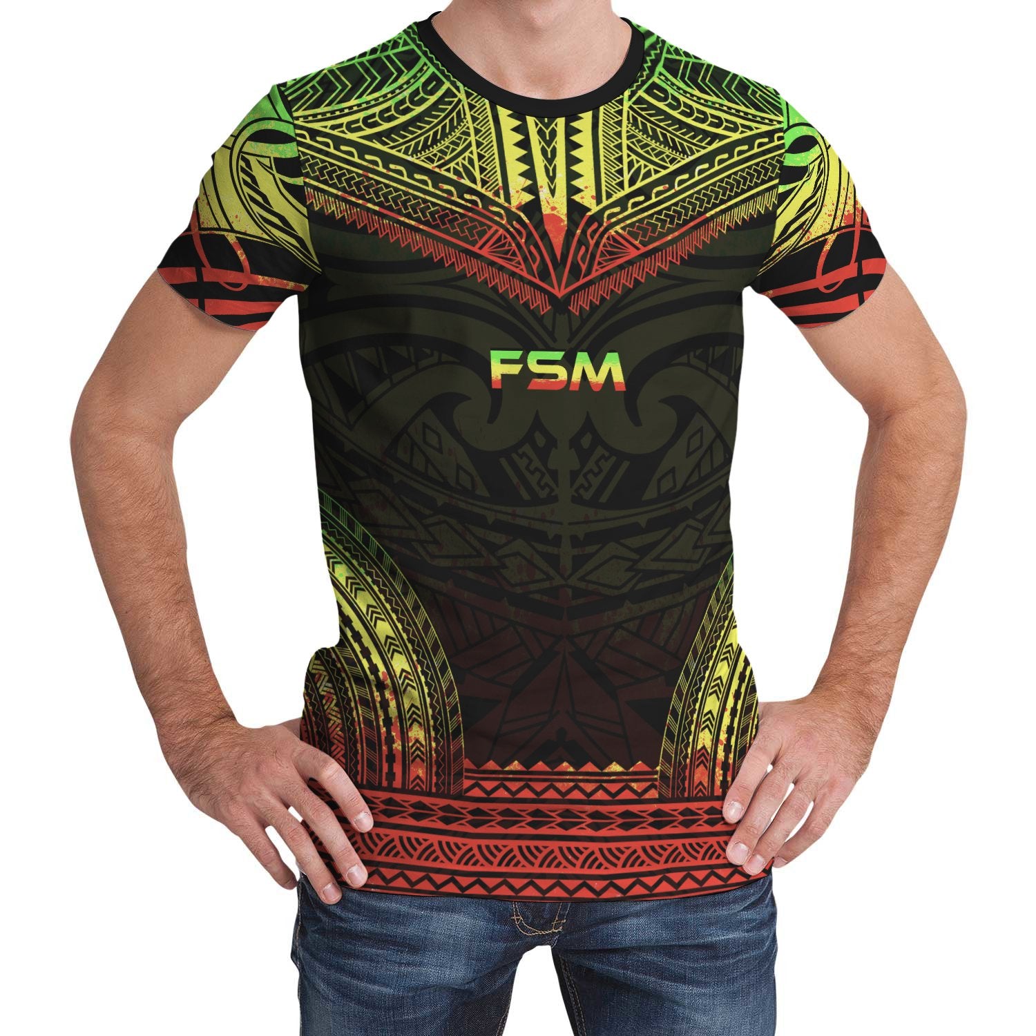 Federated States of Micronesia T Shirt F S M Polynesian Chief Reggae Version Unisex Reggae - Polynesian Pride