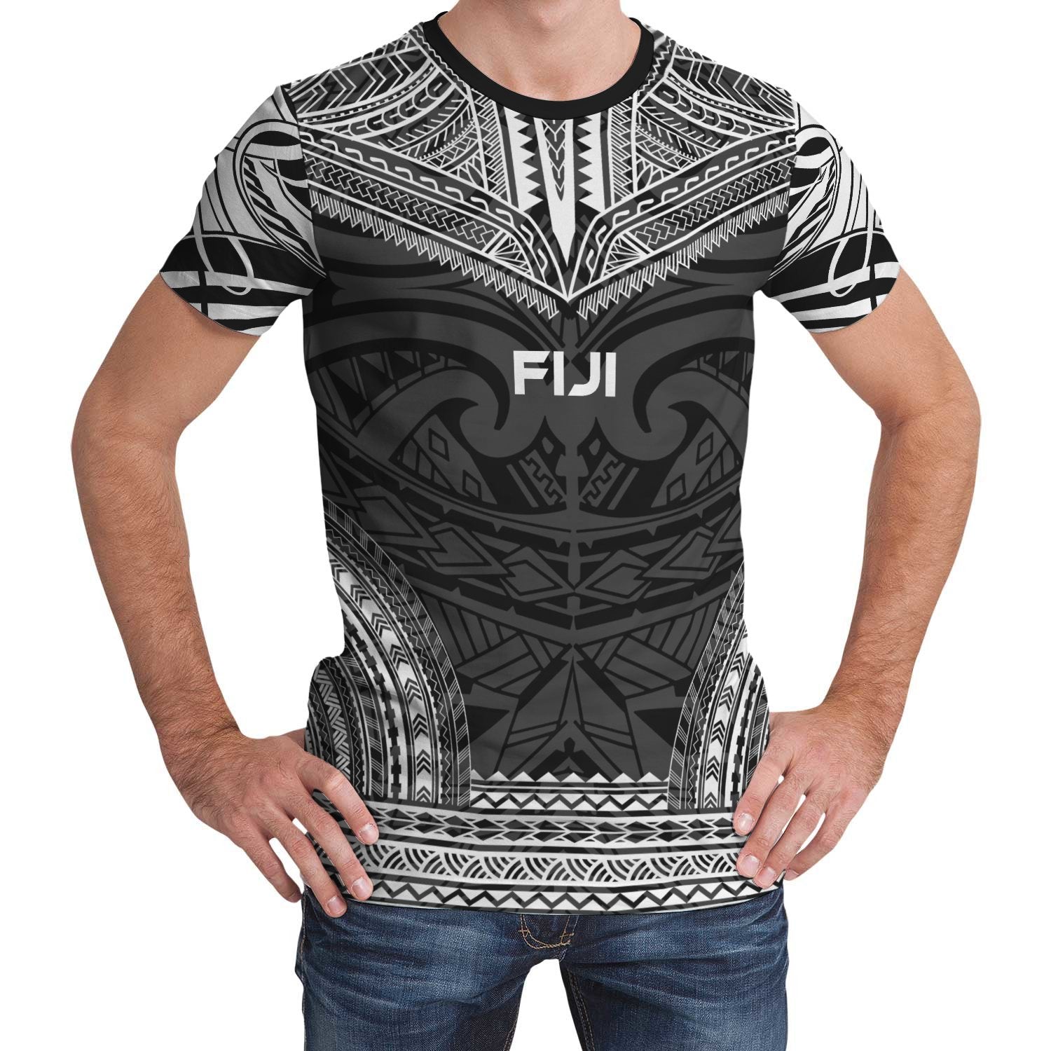 Fiji T Shirt Fijian Polynesian Chief Black Version Unisex Black - Polynesian Pride