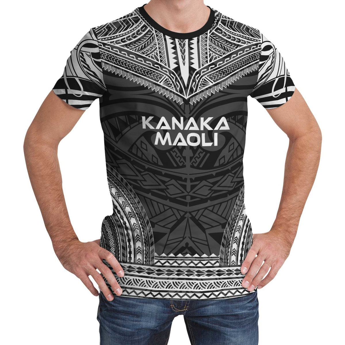 Polynesian Unisex T Shirt Kanaka Maoli Polynesian Chief Black Version Unisex Black - Polynesian Pride