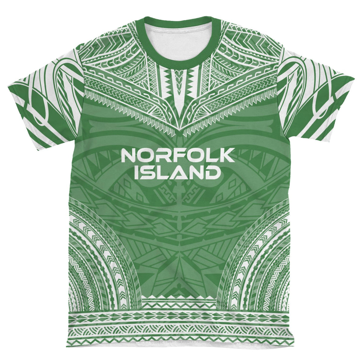 Norfolk Island Unisex T Shirt Norfolk Island Polynesian Chief Green Version - Polynesian Pride
