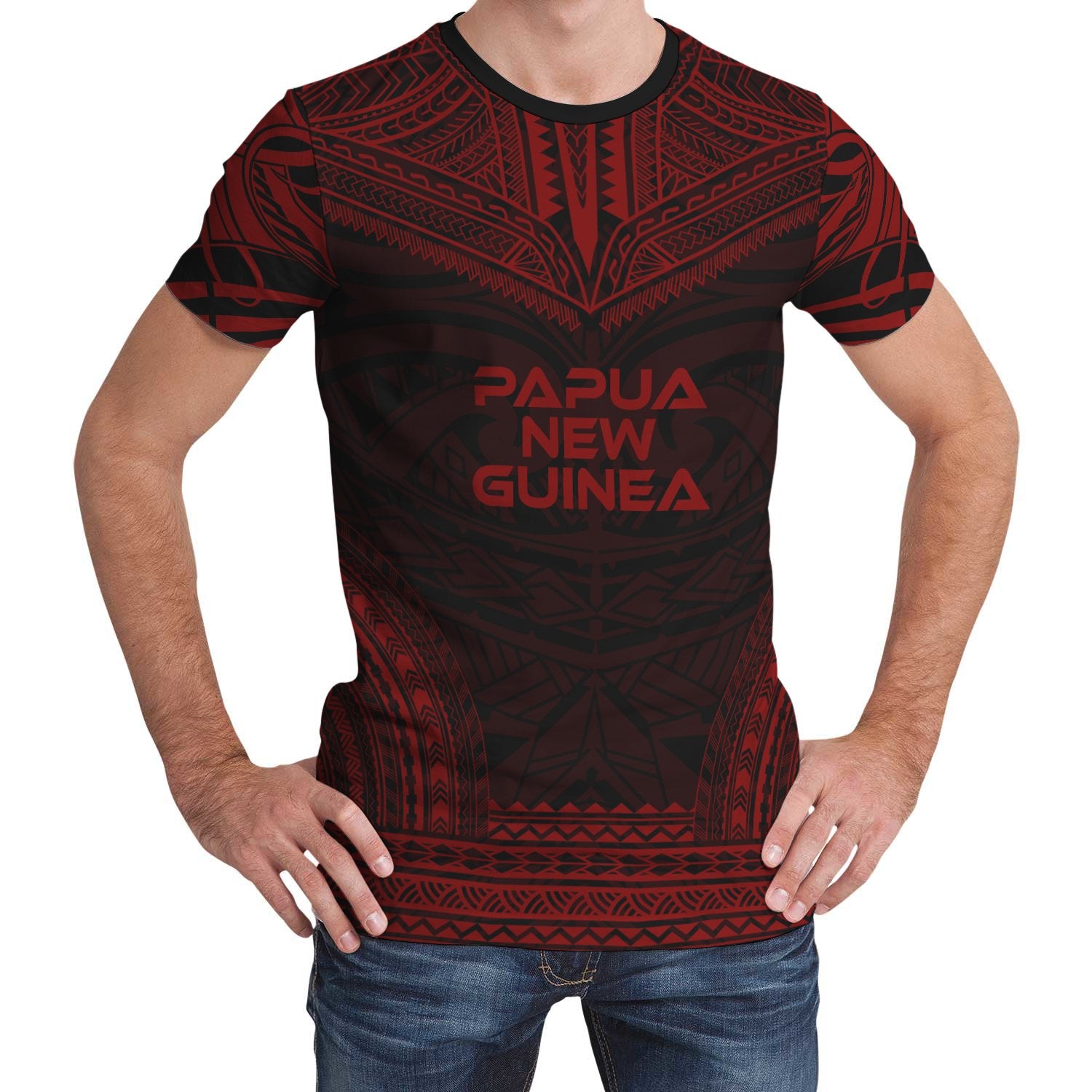 Papua New Guinea Unisex T Shirt Papua New Guinea Polynesian Chief Red Version Unisex Red - Polynesian Pride