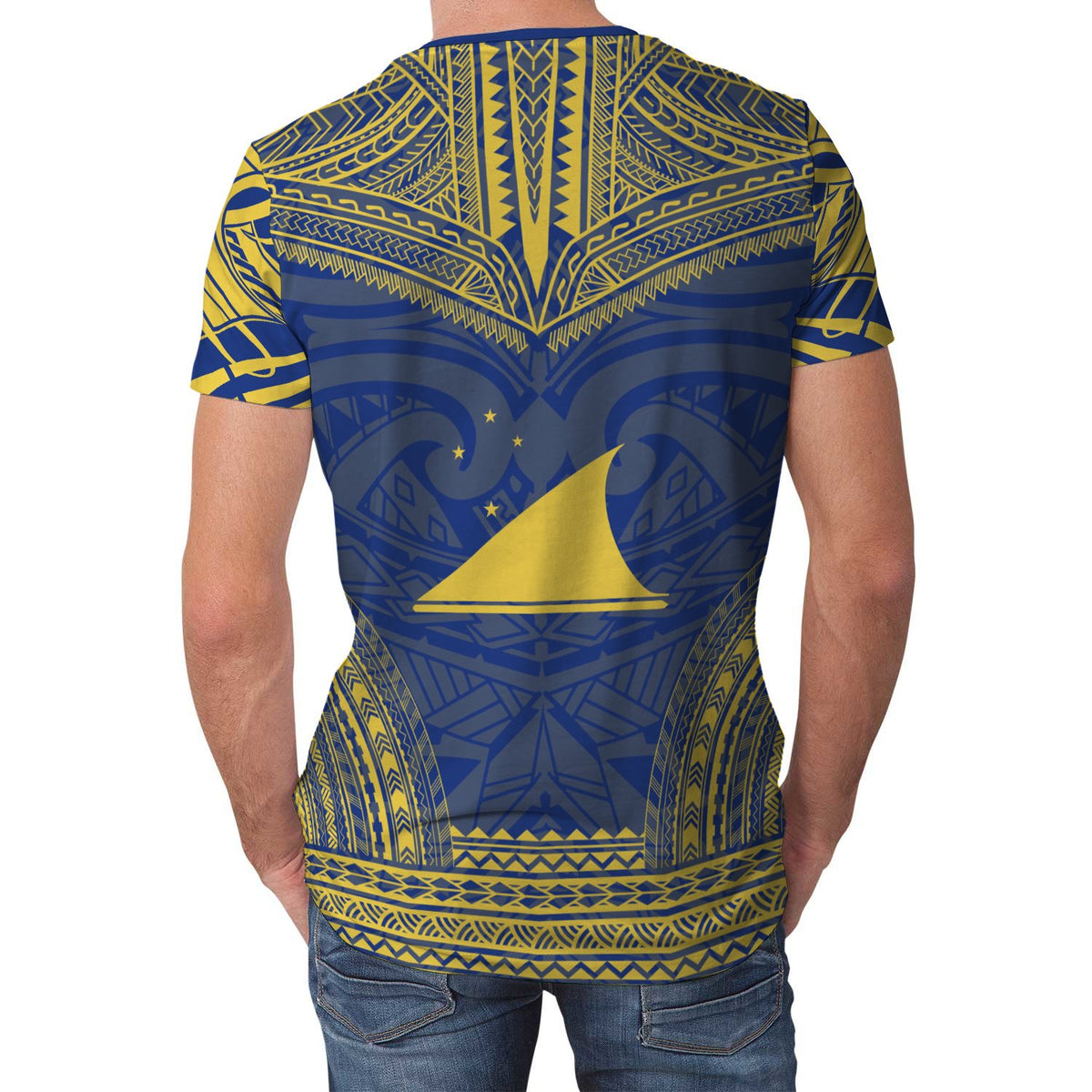 Tokelau T Shirt Tokelauan Polynesian Chief Blue Version - Polynesian Pride