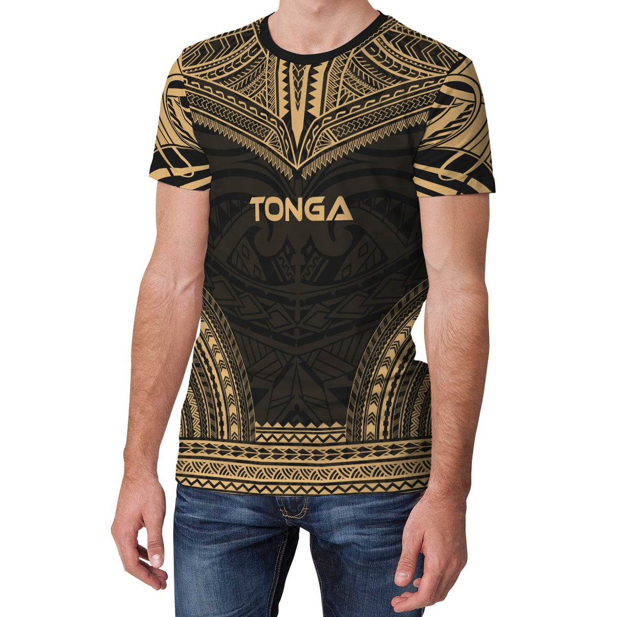 Tonga T Shirt Tonga Polynesian Chief Gold Version - Polynesian Pride