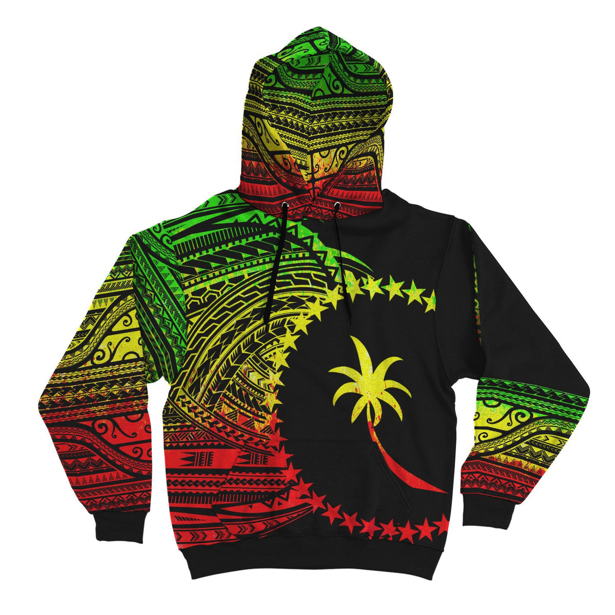 Chuuk Hoodie Micronesia Reggage Patterns With Coat of Arms - Polynesian Pride