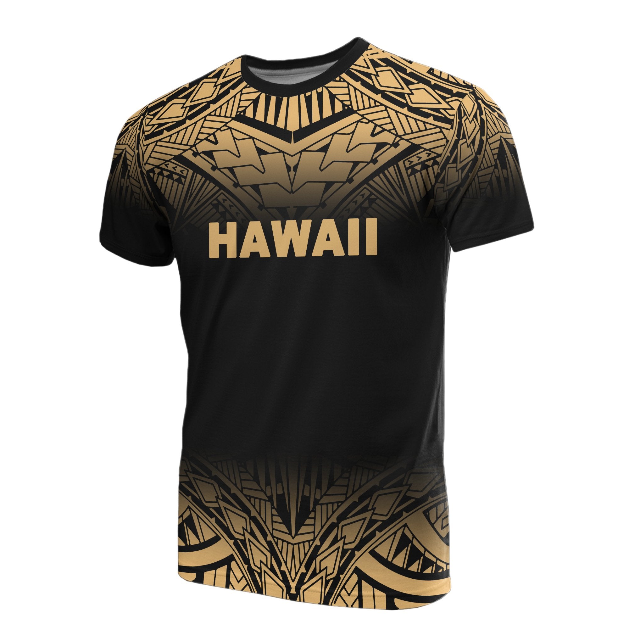 Hawaii All Over T Shirt Hawaii Kanaka Maoli Polynesian Tattoo Style Style Fog Style Gold Unisex Gold - Polynesian Pride