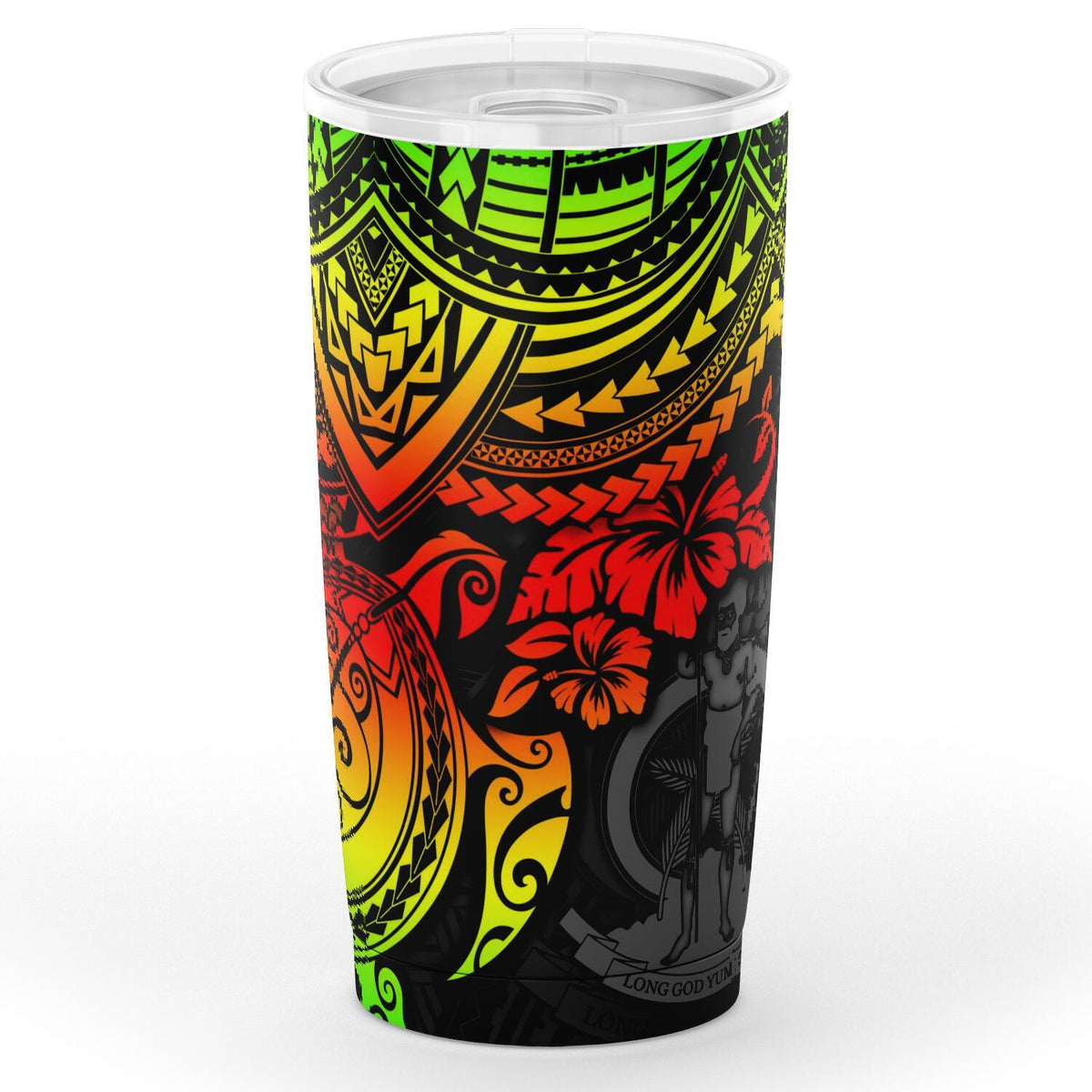 Vanuatu Polynesian Tumbler - Reggae - Polynesian Turtle One Style Black - Polynesian Pride