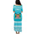 Bula Fiji Puletasi Dress Turquoise Tapa Pattern LT13 - Polynesian Pride
