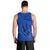 (TOKO OFA) Tonga Polynesian Men Tank Top - Tonga Waves Blue Black LT13 - Polynesian Pride