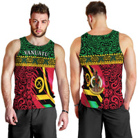 Vanuatu Dreamy Men Tank Top Flag and Pattern LT13 Green - Polynesian Pride