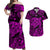 Hawaii Turtle Polynesian Matching Dress and Hawaiian Shirt Matching Couples Outfit Plumeria Flower Unique Style Pink LT8 Pink - Polynesian Pride