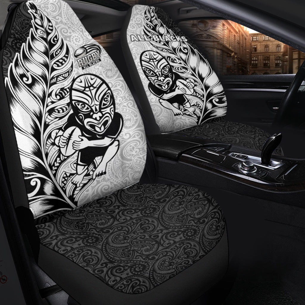 New Zealand Maori All Black Rugby Car Seat Covers - LT2 One Size WHITE - Polynesian Pride