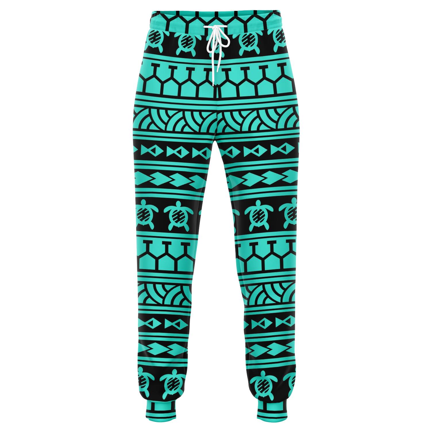 Polynesian Tattoo Tribal Turquoise Joggers Unisex Turquoise - Polynesian Pride