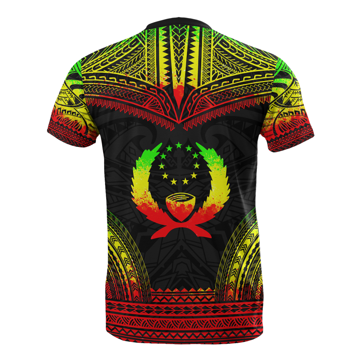 Pohnpei All Over Custom T Shirt Pohnpei Flag Polynesian Tattoo Reggae - Polynesian Pride