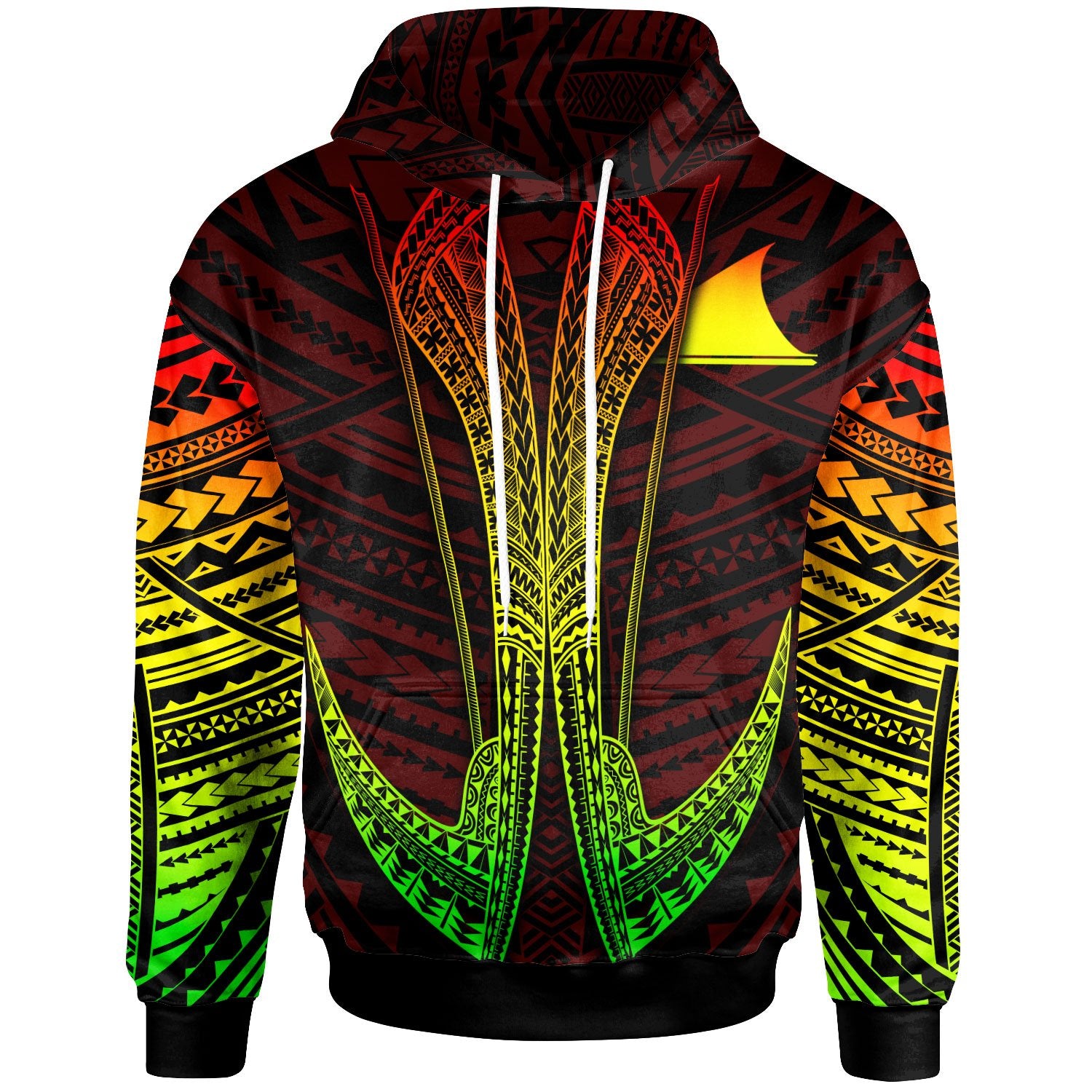 Tokelau Custom Hoodie Fish Hook Unisex Red - Polynesian Pride