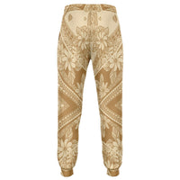 Polynesian Plumeria Mix Gold Joggers - Polynesian Pride