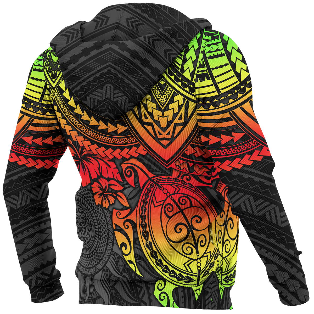 Polynesian Zip up Hoodie Polynesian Reggae Turtle - Polynesian Pride